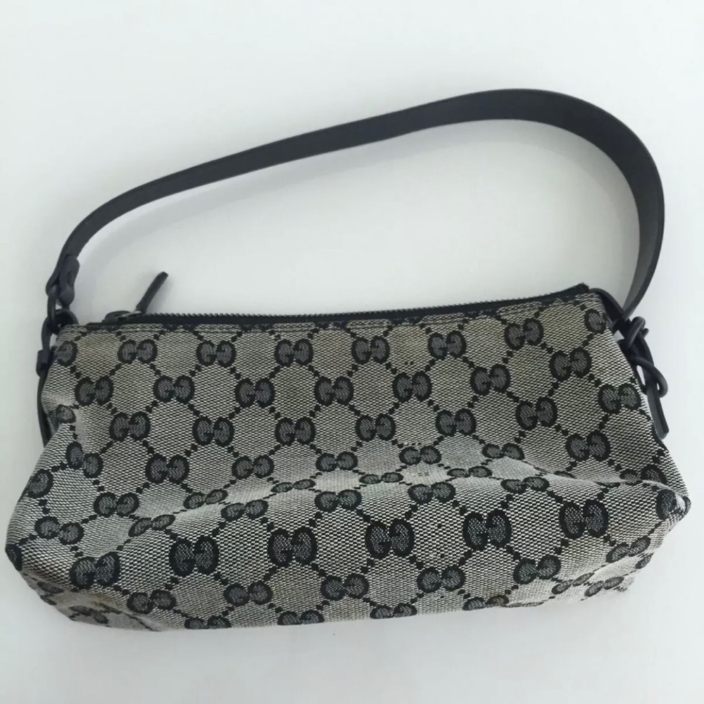 Authentic Gucci black grey pochette shoulder bag